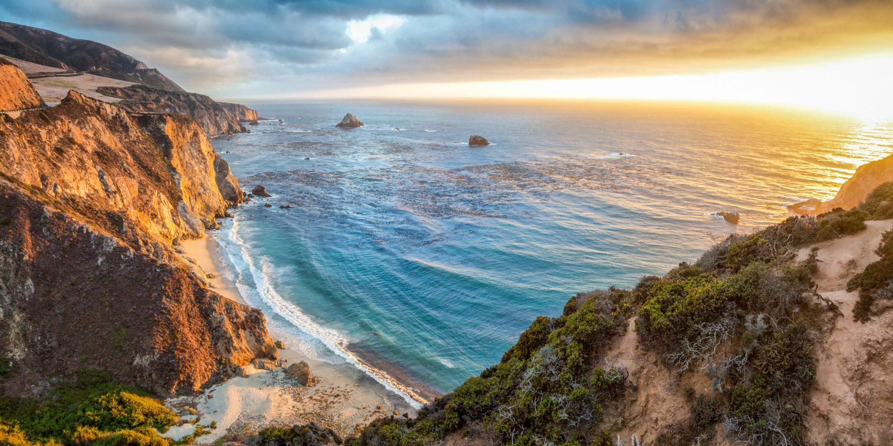 California ocean coast cliffs Big Sur