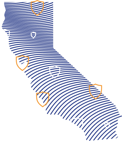 abstract map of California, United States