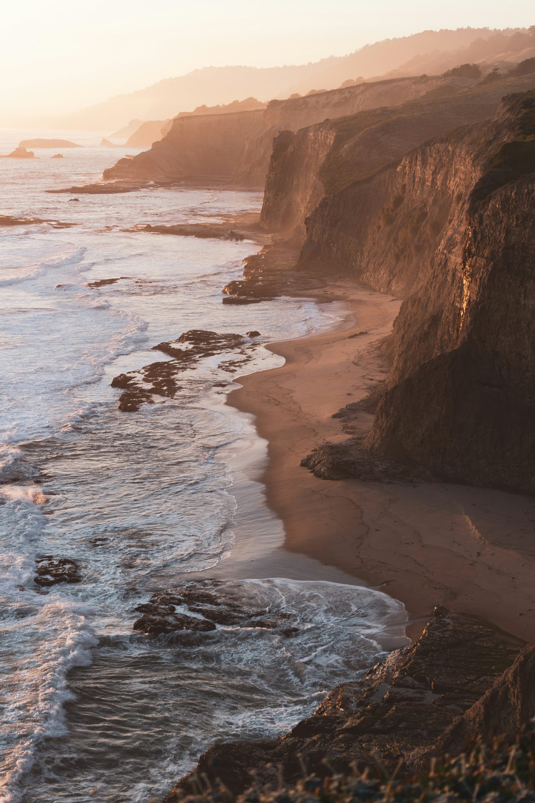 California ocean beach cliffs